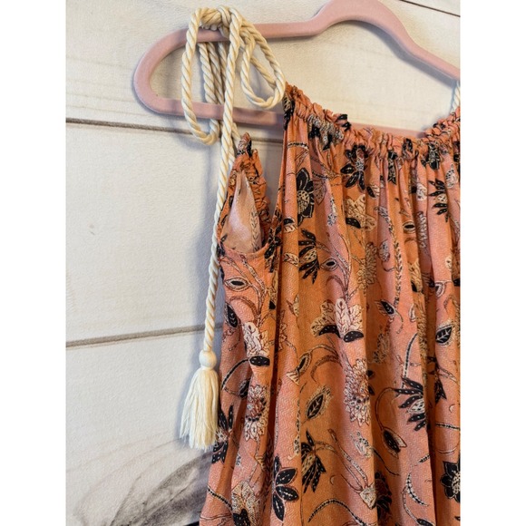 Ulla Johnson Coral Floral Tiered Maxi Dress Tie Shoulder Tassels Size S - Picture 3 of 7